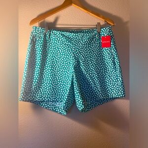 Spanx sunshine short 6 inch. Green white polka dot. . Size Large L New w tags